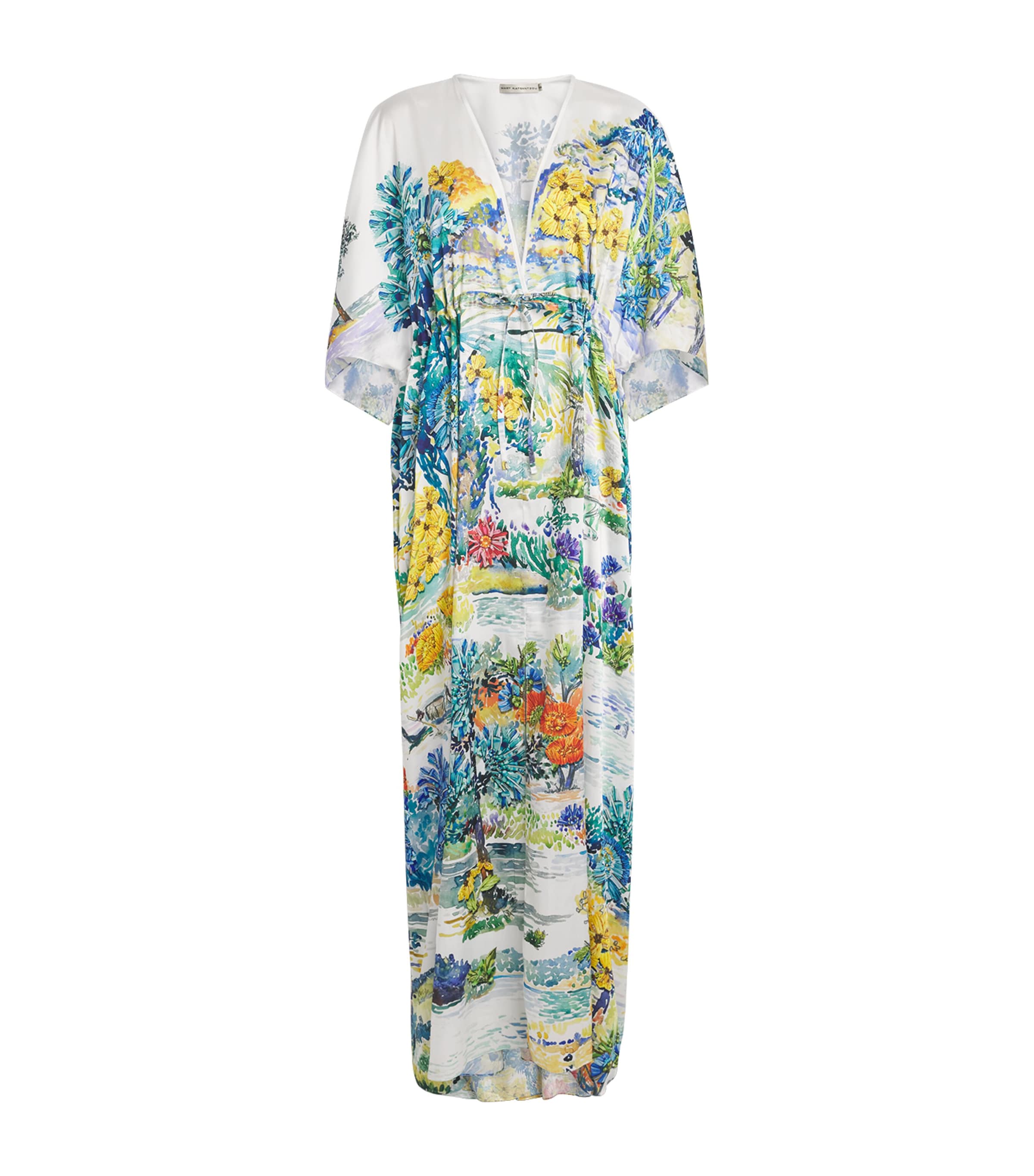 Mary Katrantzou Womens Aviemore Water Taormina Floral Woven Kaftan Dress