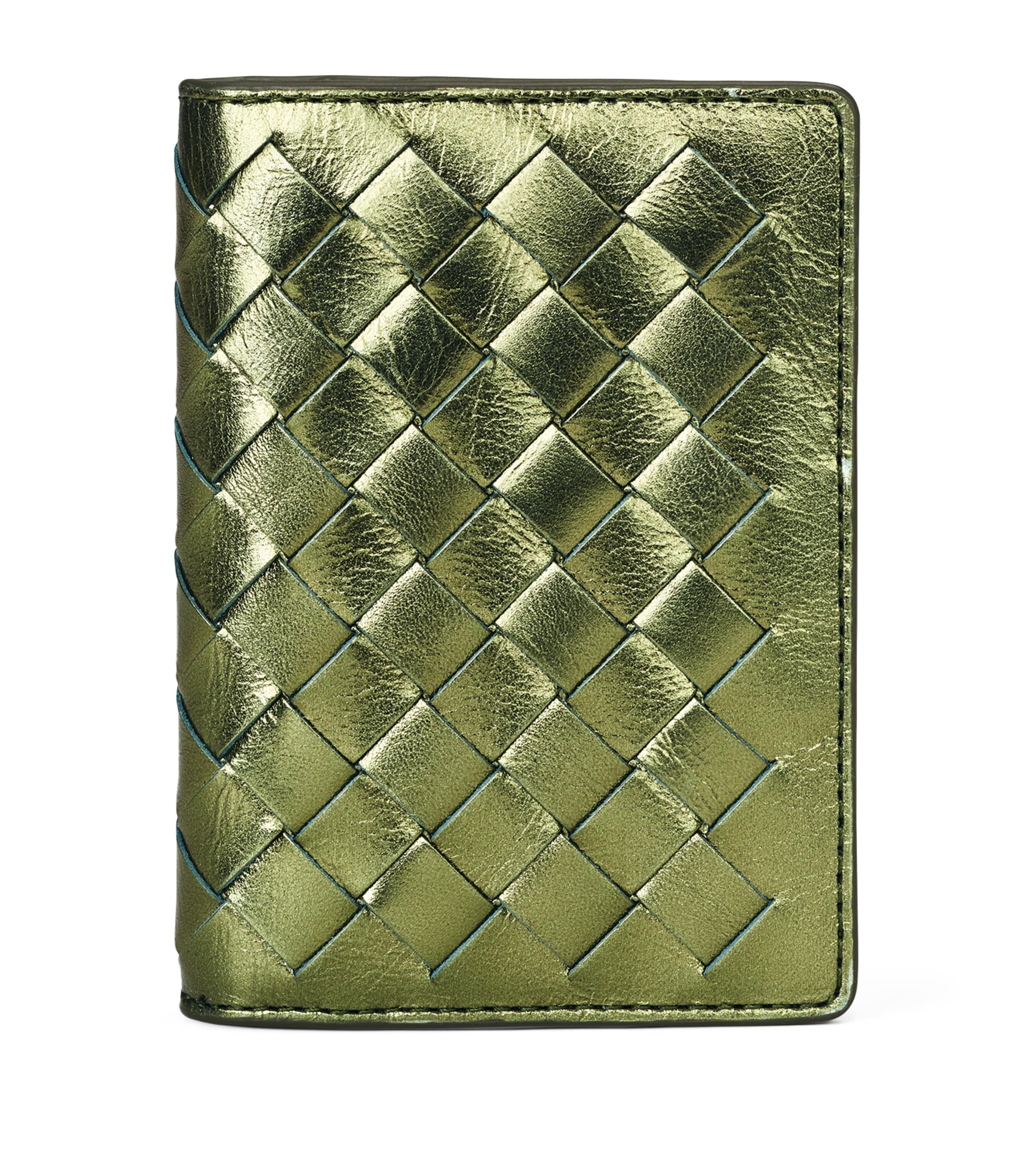 Aspinal Of London Leather Double Fold Card Holder In Green